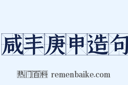 咸丰庚申造句是什么意思的图片